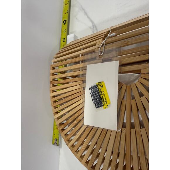 Miuco Bamboo Ark Bag Half Moon Purse Boho Coastal Cottagecore Beach New - Picture 4 of 10